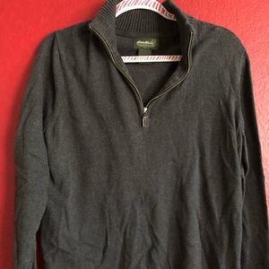 Eddie Bauer 1/4 zip grey sweater